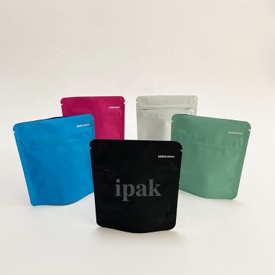 In Stock And Customized 3.5g Stand Up Plastic Soft Touch Smell Proof Ziplock Cookie Packaging Mylar Bag